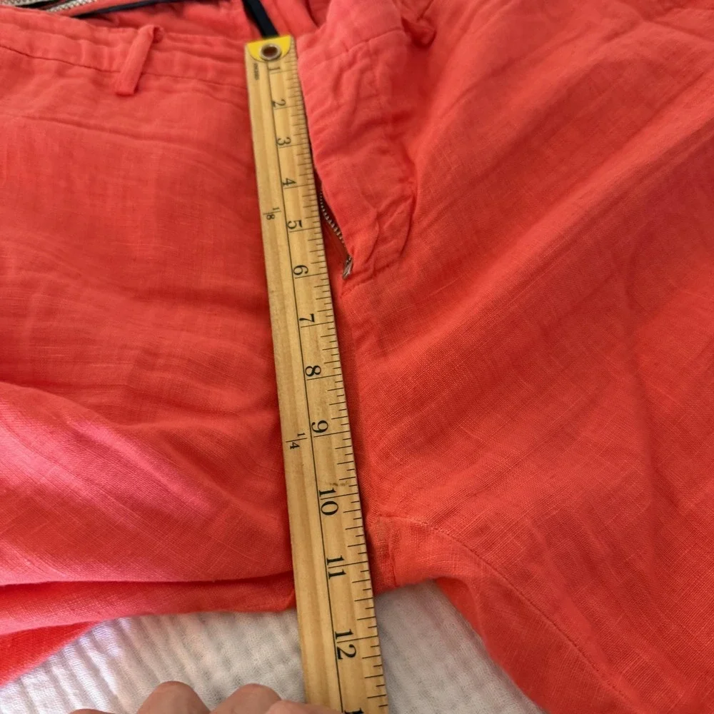 Europann Pants Mens Nantucket Red 40 x 28 100% Linen Chino Straight Lightweight